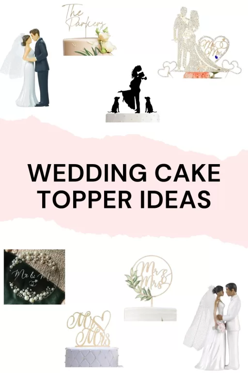 Image of 8 elegant cake toppers to put on wedding cakes.
