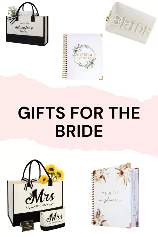 Image of 5 wedding planner and bridal bag gift ideas.