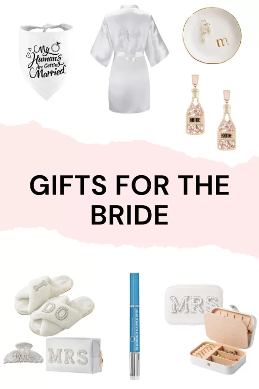 Image of 7 bridal jewelry and clothes gift ideas.