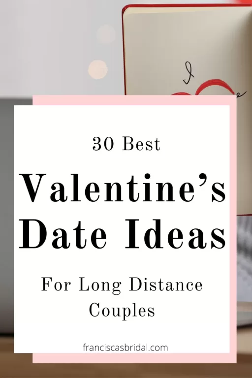 A couple facetiming with the text best valentine's date ideas for long distance couples.