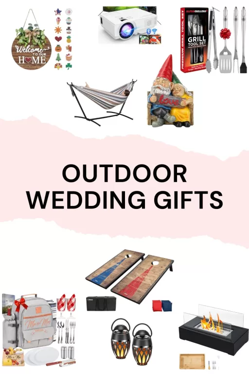 Image of 9 backyard themed wedding gift ideas for the couple.