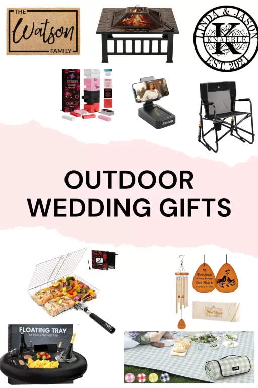 Image of 10 backyard themed wedding gift ideas for the couple.