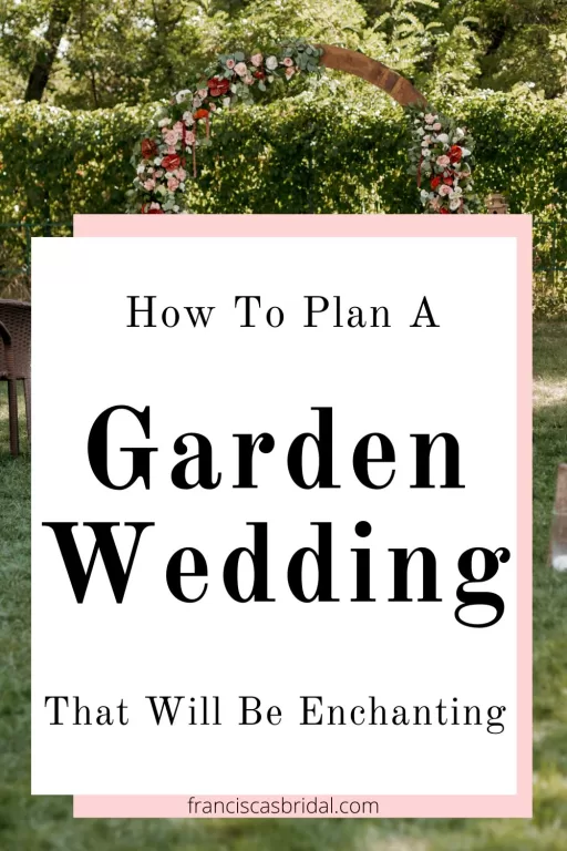 An outdoor wedding with the text best garden wedding theme ideas.