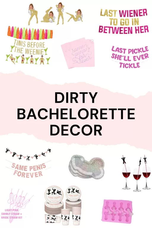 Image of 11 hilarious and dirty bachelorette party decor and banner ideas.