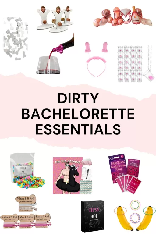 Image of 12 hilarious and dirty bachelorette party decor, game, and favor ideas.
