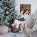A Christmas tree decorated with ornaments.