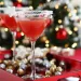 A christmas bachelorette party table with peppermint cocktails on top.