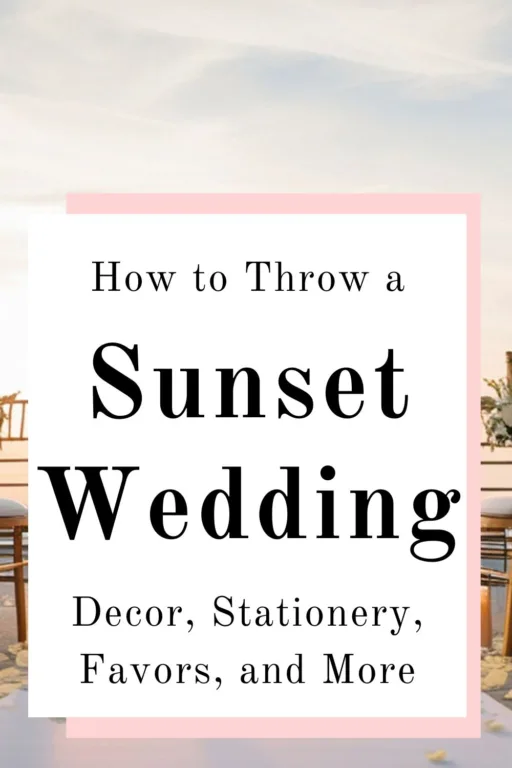 A beach front sunset wedding ceremony.