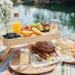 A solo picnic by the lake.
