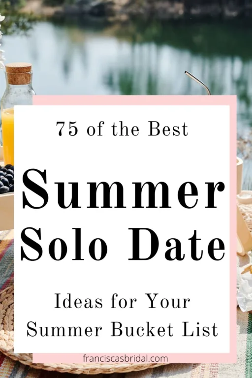 A picnic by a lake with the text summer solo date ideas.