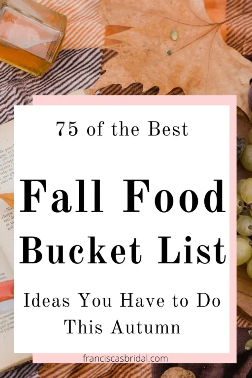 A fall picnic with the text fall food bucket list ideas.